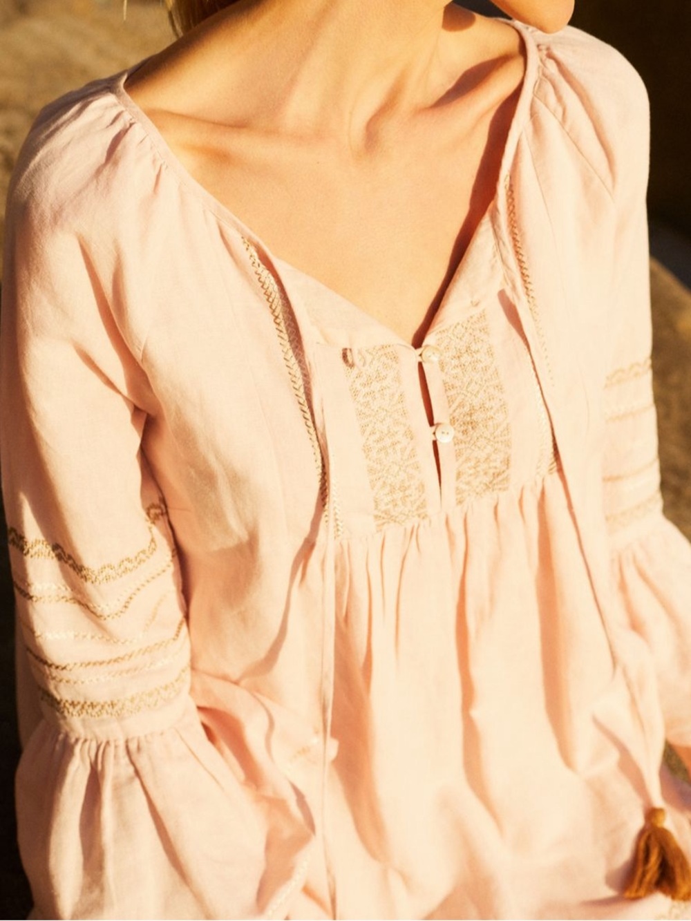 Roller Rabbit Maricruz Blush Pink Embroidered Dress - Picture 3 of 7